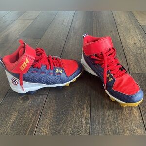 Under Armour Kids Red and Blue Athletic Shoes